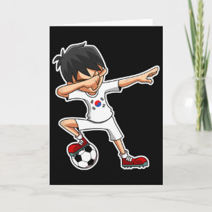 Dabbing Soccer Boy South Korea Jersey, Korean Kids Card
