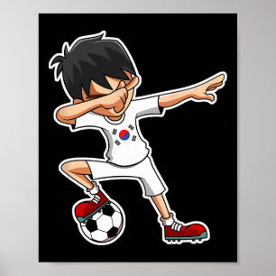 Dabbing Soccer Boy South Korea Jersey, Korean Kids Poster