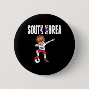Dabbing Soccer Boy South Korea Soccer Fan Jersey K 6 Cm Round Badge