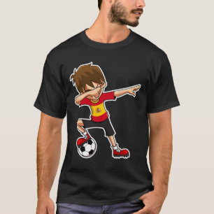 Dabbing Soccer Boy Spain Jersey, Spanish Kids Dab T-Shirt