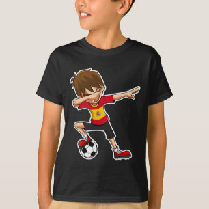 Dabbing Soccer Boy Spain Jersey, Spanish Kids Dab T-Shirt