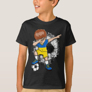 Dabbing Soccer Boy - Ukraine Jersey Ukrainian Foot T-Shirt