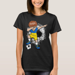 Dabbing Soccer Boy - Ukraine Jersey Ukrainian Foot T-Shirt
