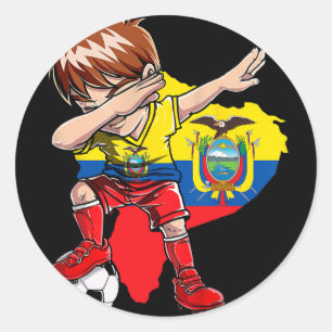 Dabbing Soccer Colombia Jersey Boy Colombian Boys Classic Round Sticker