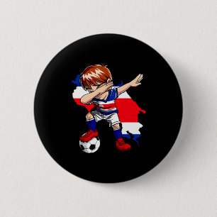 Dabbing Soccer Costa Rican Jersey Boy Costa Rica F 6 Cm Round Badge