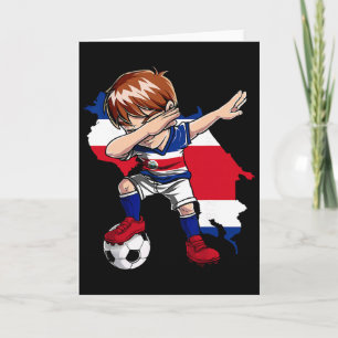 Dabbing Soccer Costa Rican Jersey Boy Costa Rica F Card