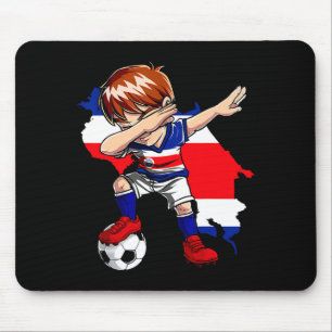 Dabbing Soccer Costa Rican Jersey Boy Costa Rica F Mouse Pad