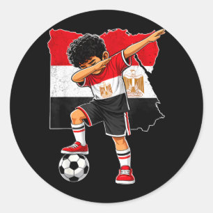 Dabbing Soccer Egypt Jersey Boy Egyptians Boys Classic Round Sticker