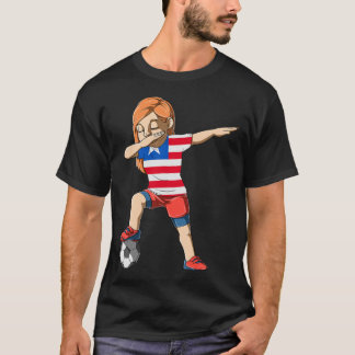 Dabbing Soccer Girl Liberia Jersey Liberian T-Shirt