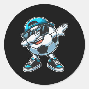 Dabbing Soccer Ll Boys Player  Classic Round Sticker
