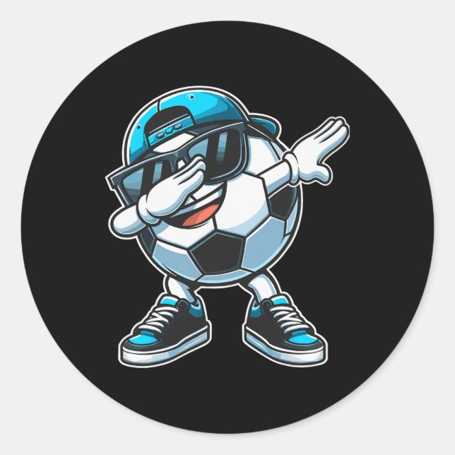 Dabbing Soccer Ll Boys Player  Classic Round Sticker (Front)