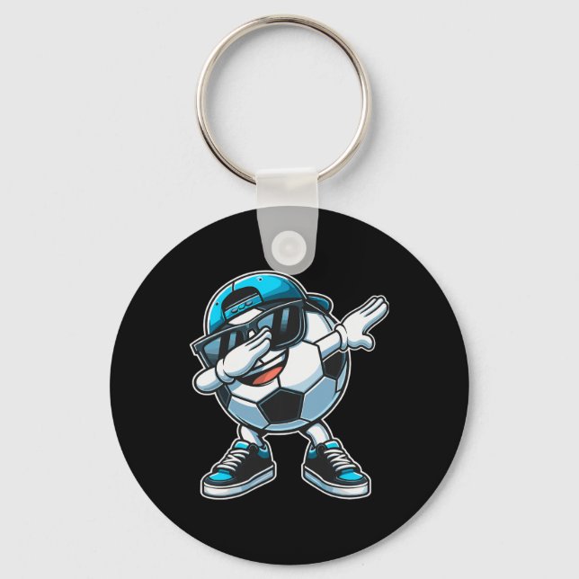 Dabbing Soccer Ll Boys Player  Key Ring (Front)