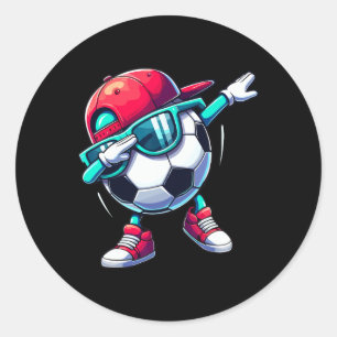 Dabbing Soccer Ll Player _1  Classic Round Sticker