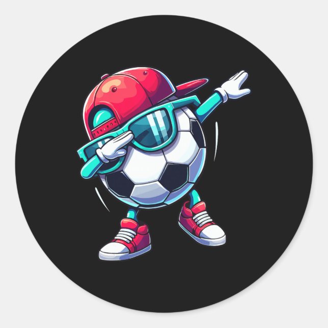 Dabbing Soccer Ll Player _1  Classic Round Sticker (Front)