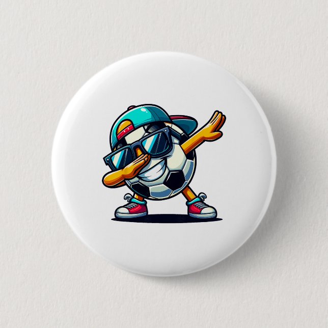 Dabbing Soccer Ll Player  6 Cm Round Badge (Front)