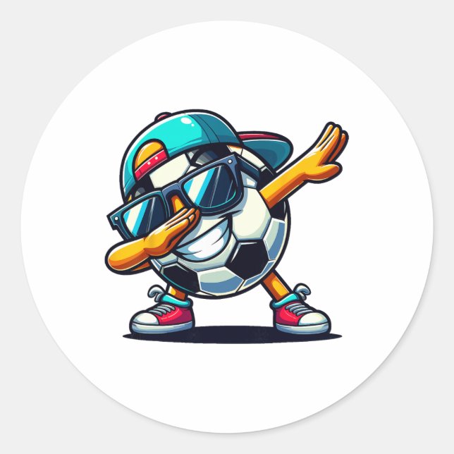 Dabbing Soccer Ll Player  Classic Round Sticker (Front)