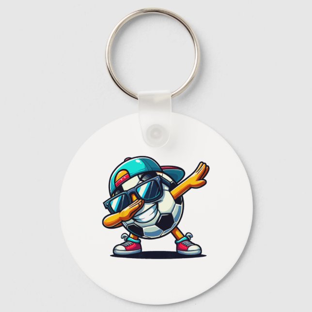 Dabbing Soccer Ll Player  Key Ring (Front)