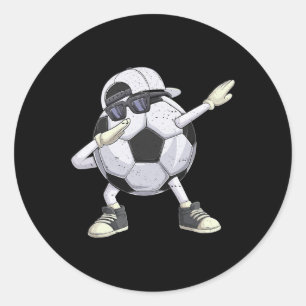 Dabbing Soccer Ll Shirt Funny Boys Men Women Sport Classic Round Sticker