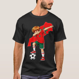 Dabbing Soccer Morocco Jersey Boy Moroccans Boys T-Shirt