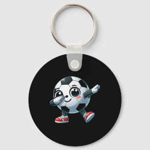 Dabbing Soccer Player Lover Cute Toddler Kids Boys Key Ring