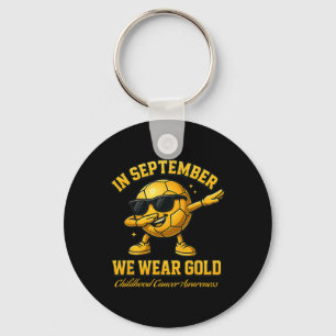 Dabbing Soccer September Childhood Cancer Awarenes Key Ring