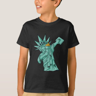 Dabbing Statue Of Liberty 4th Of July Kids Boys   T-Shirt