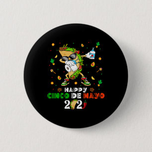 Dabbing Taco Cinco De Mayo 2021 Face Mask Quaranti 6 Cm Round Badge