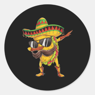 Dabbing Taco Cinco De Mayo Boys Men Mexican Food S Classic Round Sticker