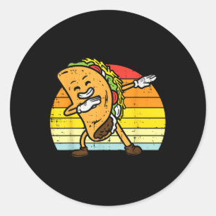 Dabbing Taco Dab Retro Cinco De Mayo Men Boys Yout Classic Round Sticker