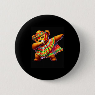 Dabbing Teddy Bear Lucha Libre Cinco De Mayo Mexic 6 Cm Round Badge
