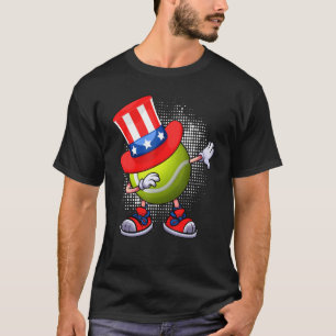 Dabbing Tennis Ball Uncle Sam Hat American Flag 4t T-Shirt