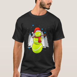 Dabbing Tennis Balls Snowman Christmas Xmas For Me T-Shirt