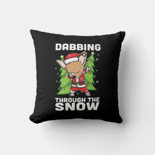 Dabbing Through Snow Chihuahua Christmas Dog Cushion
