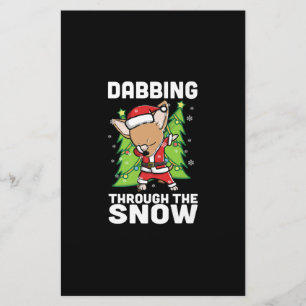 Dabbing Through Snow Chihuahua Christmas Dog Stationery