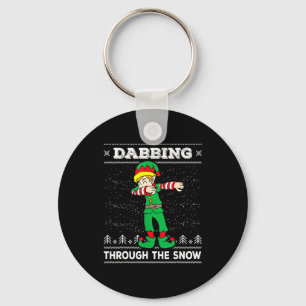 Dabbing Through The Snow Elf Dab Ugly Christmas Sw Key Ring