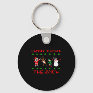 Dabbing Through The Snow Funny Christmas Design  Key Ring