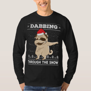 Dabbing Through The Snow Pug Ugly Christmas Sweate T-Shirt