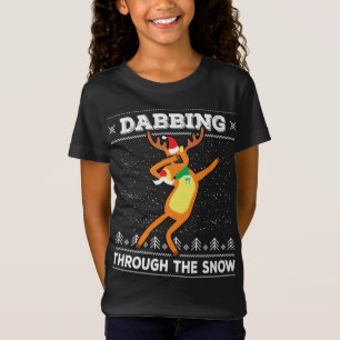Dabbing Through The Snow Reindeer Ugly Christmas S T-Shirt