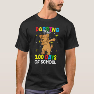 Dabbing Thru 100 days of school Dab Dog Lover Teac T-Shirt