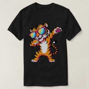 Dabbing Tiger With Sunglasses Funny Cool Tiger T-Shirt