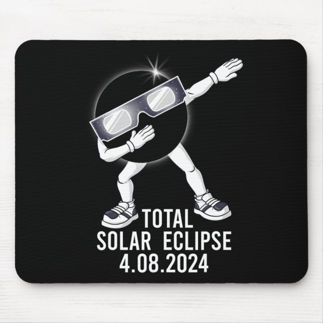 Dabbing Total Solar Eclipse 04.08.2024 Fun Dab Boy Mouse Pad (Front)