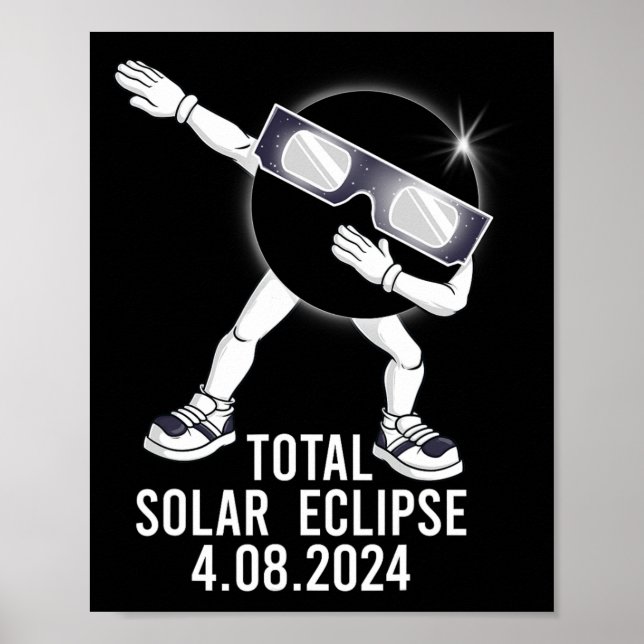 Dabbing Total Solar Eclipse 04.08.2024 Fun Dab Boy Poster (Front)