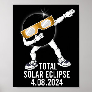 Dabbing Total Solar Eclipse 04.08.2024 Fun Dab Boy Poster