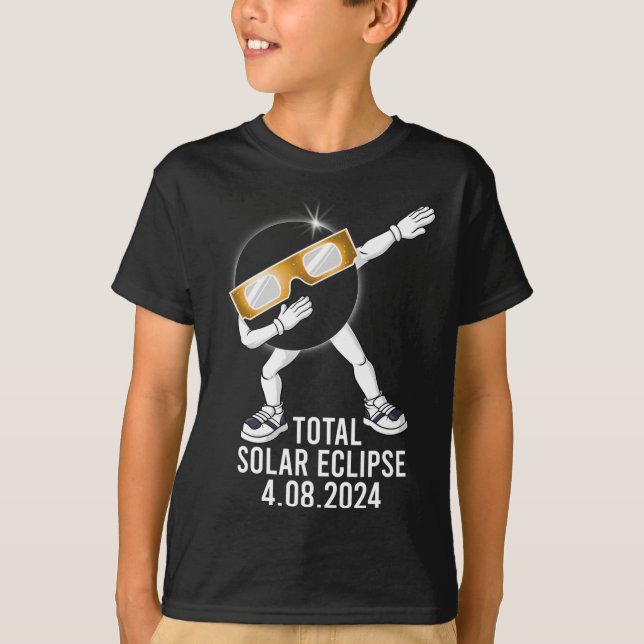 Dabbing Total Solar Eclipse 04.08.2024 Fun Dab Boy T-Shirt (Front)