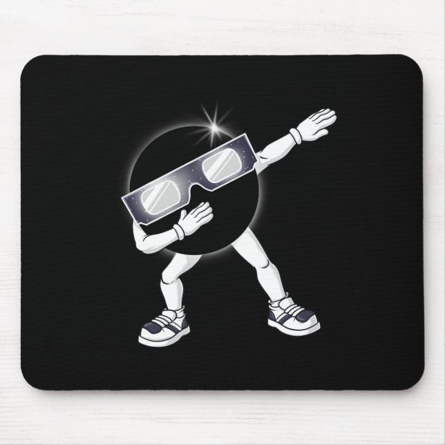 Dabbing Total Solar Eclipse 2024 Fun Dab Boys Girl Mouse Pad (Front)