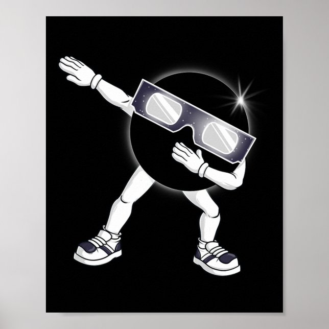 Dabbing Total Solar Eclipse 2024 Totality Dab Kids Poster (Front)