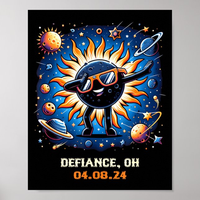 Dabbing Total Solar Eclipse DeFuture Husband Ohio Poster (Front)