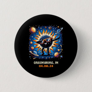 Dabbing Total Solar Eclipse Greensburg Indiana 6 Cm Round Badge