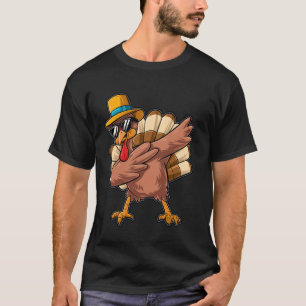 Dabbing Turkey Funny Thanksgiving Humour T-Shirt