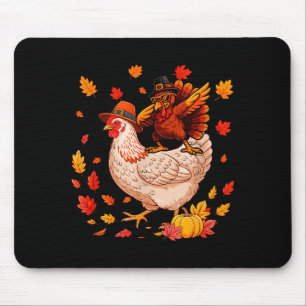 Dabbing Turkey On Chicken Thanksgiving Autumn Lgri Mouse Pad
